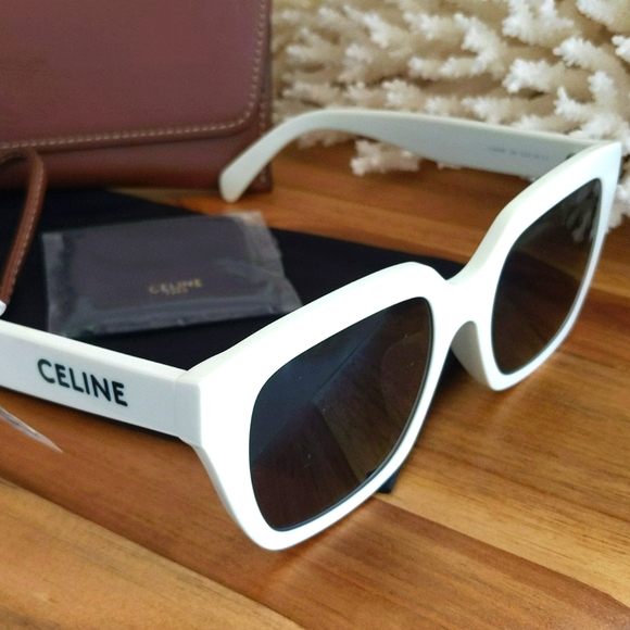 CELINE π₯ NWT π₯ 54MM White Rectangular Sunglasses. NEVER USED! Perfect! - Picture 7 of 16
